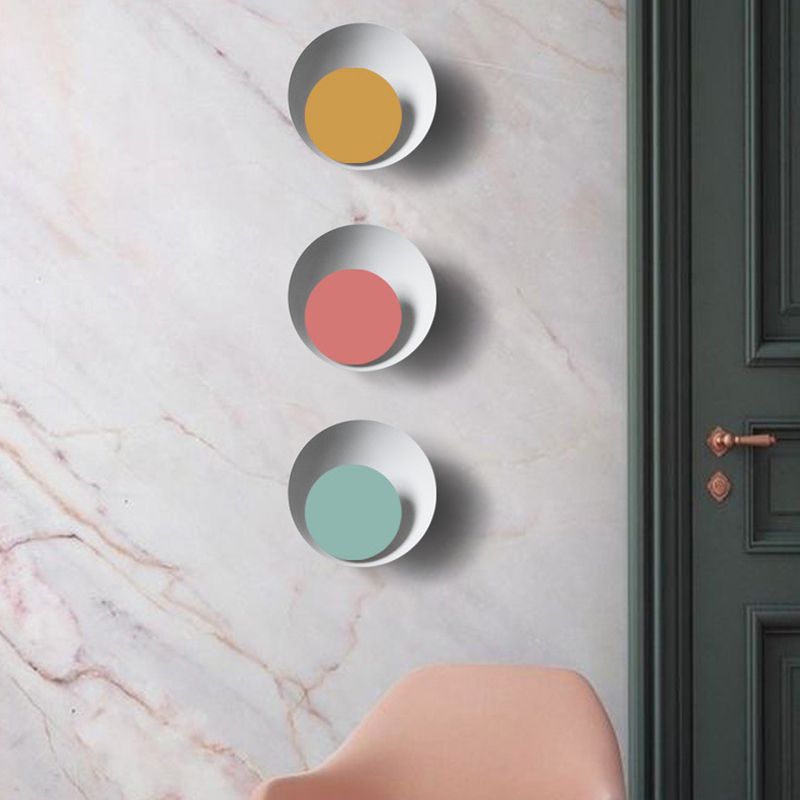 Illuminazione a parete rotonda a parete in stile macuonte in metallo 1 lampada scontata per soggiorno per soggiorno