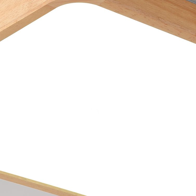 Geometric LED Ceiling Lamp Modern Wood 1 Light Flush Mount for Bedroom Study