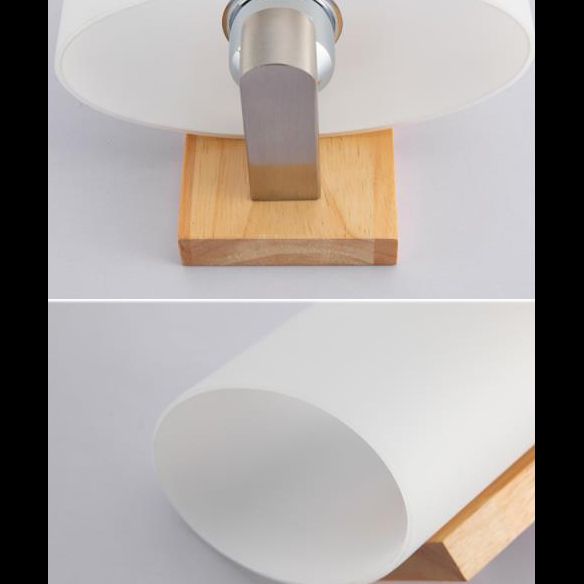 Ultra-modern Cylinder Wall Sconce Lighting Wood Wall Mounted Light Fixture for Living Room