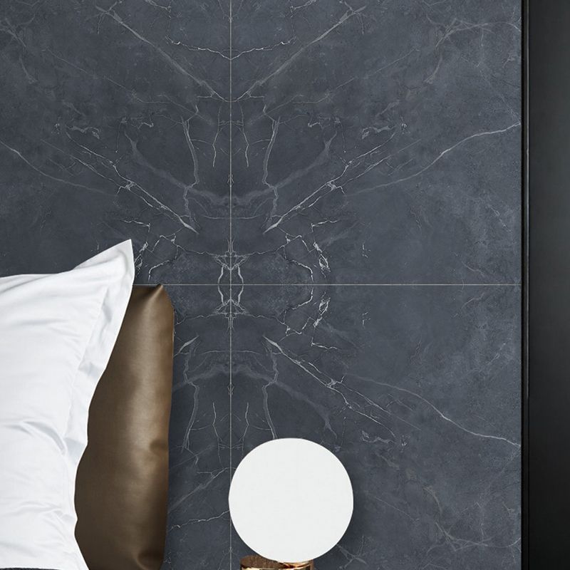 Modern Faux Marble Wallpaper Panel Set PVC Easy Pee off Black Wall Decor for Home