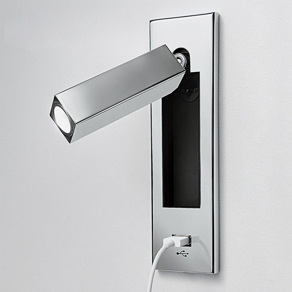 Schlafzimmer Flush-Mount LED Wandleuchter moderner Nachtleuchten mit rechteckig verstellbarem Scheinwerfer