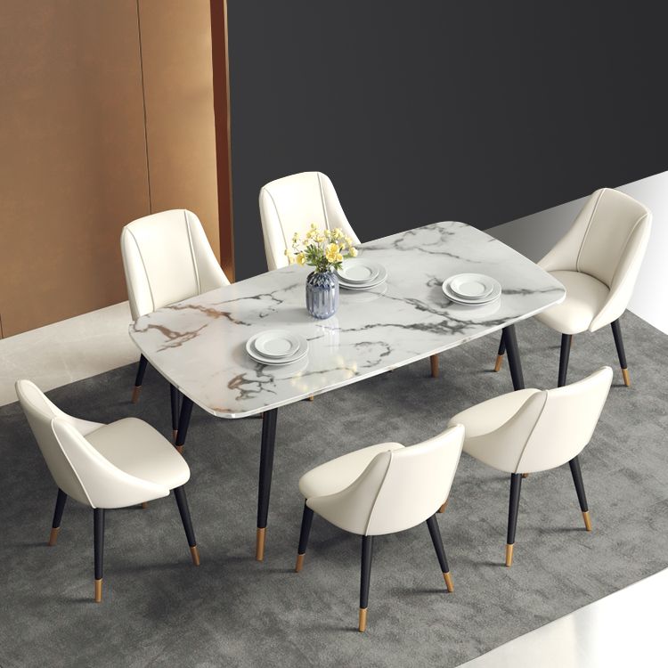 Ensemble de chaises d'appoint en cuir Pu de Style Glam, chaise d'appoint de salle à manger avec pieds en métal