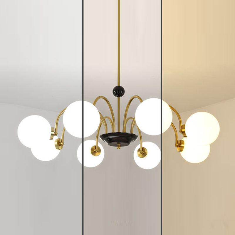 Lustre en lustre sphérique simplicité de style lustre en verre