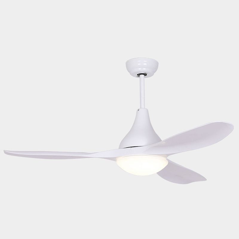 Bol d'éclairage de ventilateur de plafond blanc en acrylique 52 "LED de largeur rustique semi-flinaire, 3 lames