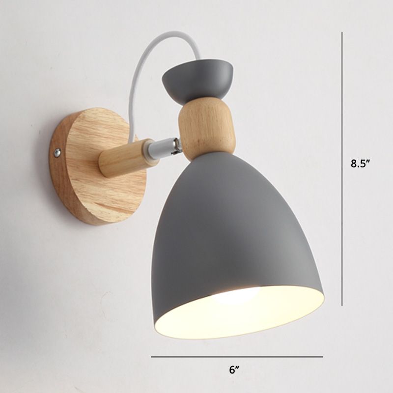 Rotatable Schatten Metall Wand montiert Lesen leichter Makkaronstil 1-Licht-Wandlampe für Schlafzimmer