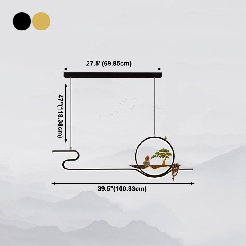 Accesorios de iluminación de isla lineal contemporánea metal de metal de 2 luces de iluminación