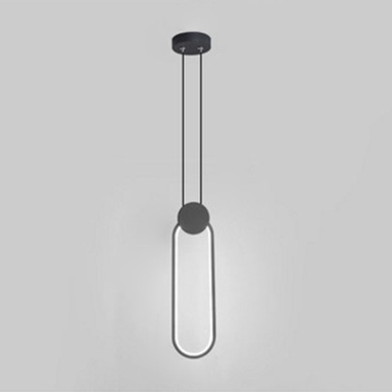 Modern Minimalist Style Cord Hung Hanging Pendant Lights Metal Pendant Light in Black Finish