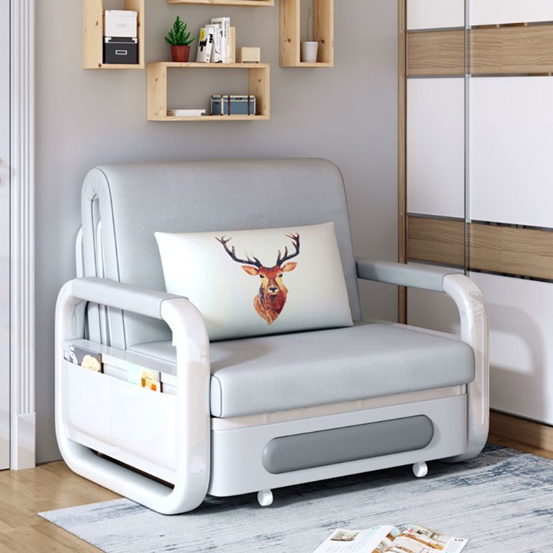 Scandinavian Sofa Bed, Faux Leather Futon And Mattress with Storage