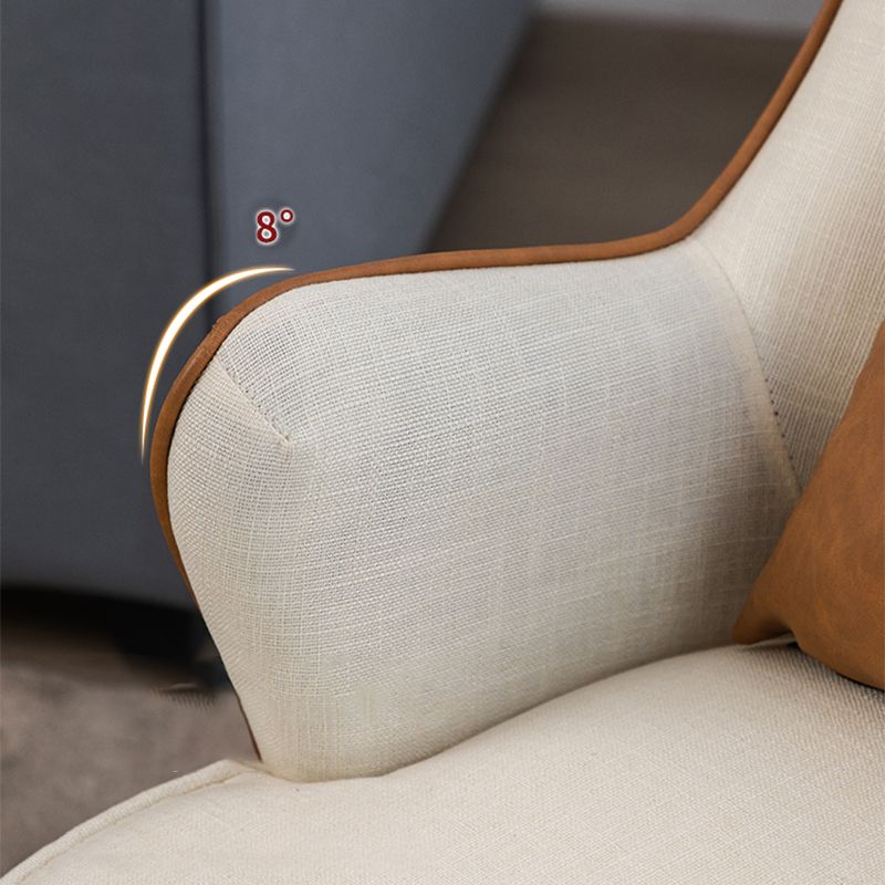 Sloped Arms Chair with Pillow Back and Basic Four Leg for Living Room
