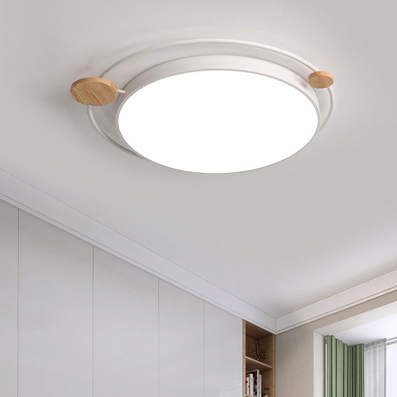 Plafonnier rond moderniste en acrylique 16"/19,5"/23,5" W LED pour chambre à coucher, gris/blanc, lumière naturelle/3 couleurs