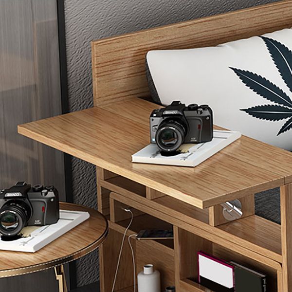 Contemporary Futon Sofa Bed Square Arms Cushion Back with Storage Yellow Fabric