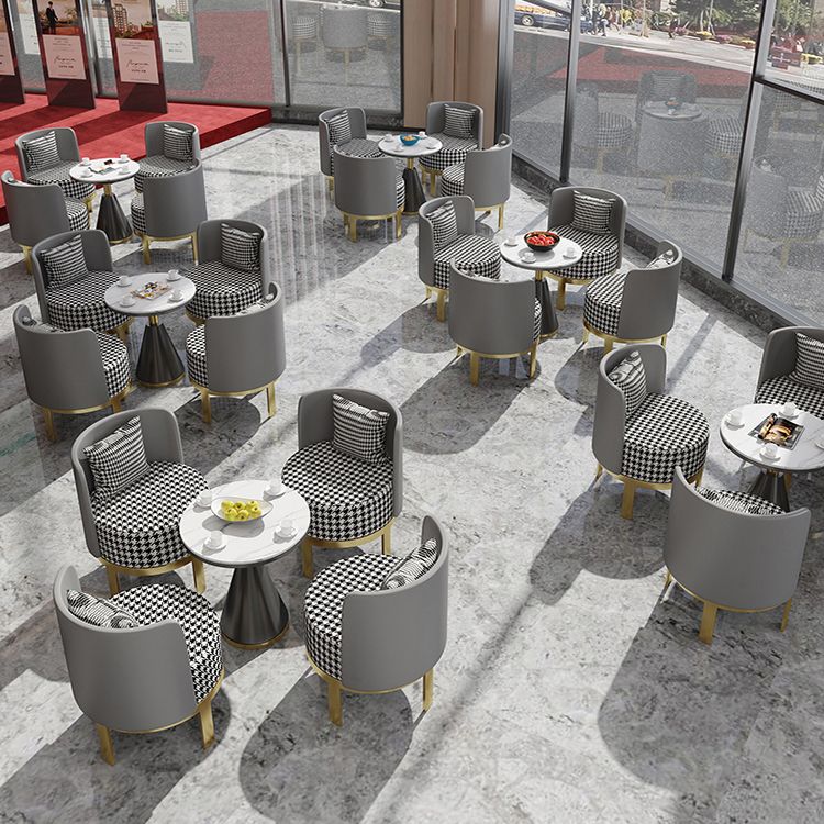 Metal Traditional Luxury Round Indoor Table Stone Top Table for Kitchen