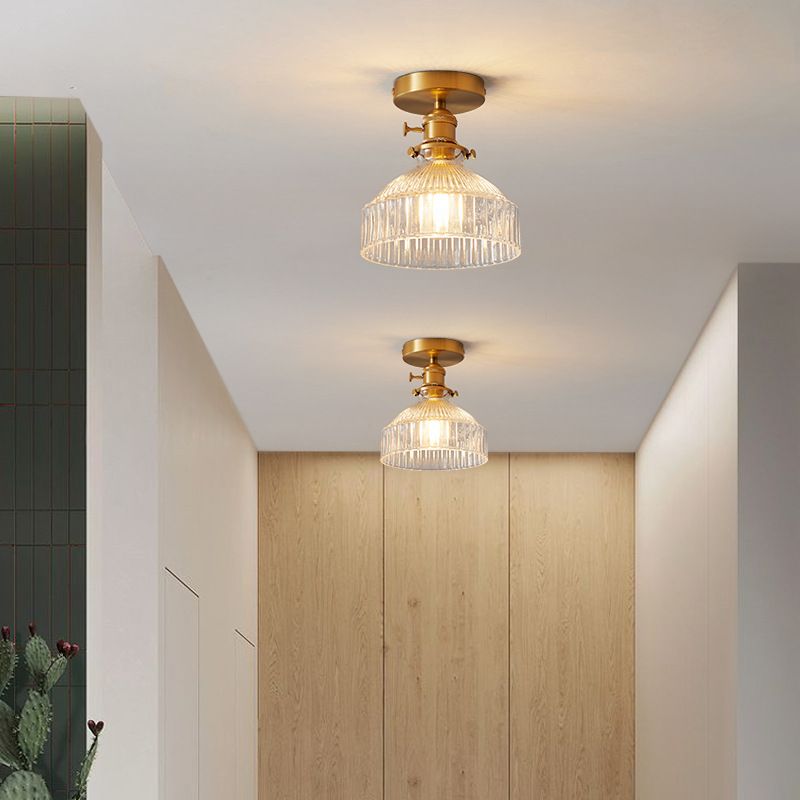 Modern Semi Flush Ceiling Light Fixture Nordic Style Glass Ceiling Flush Mount Lamp