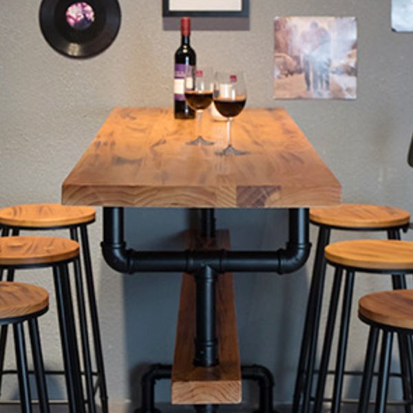 1/4/7 Pieces Bar Table Set Industrial Rectangular Pub Dining Set