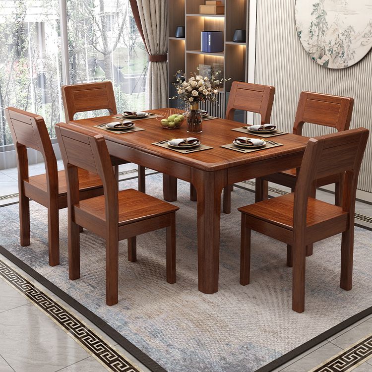 Solid Wood Mid-Century Modern Table Wood Top Table for Dining Room