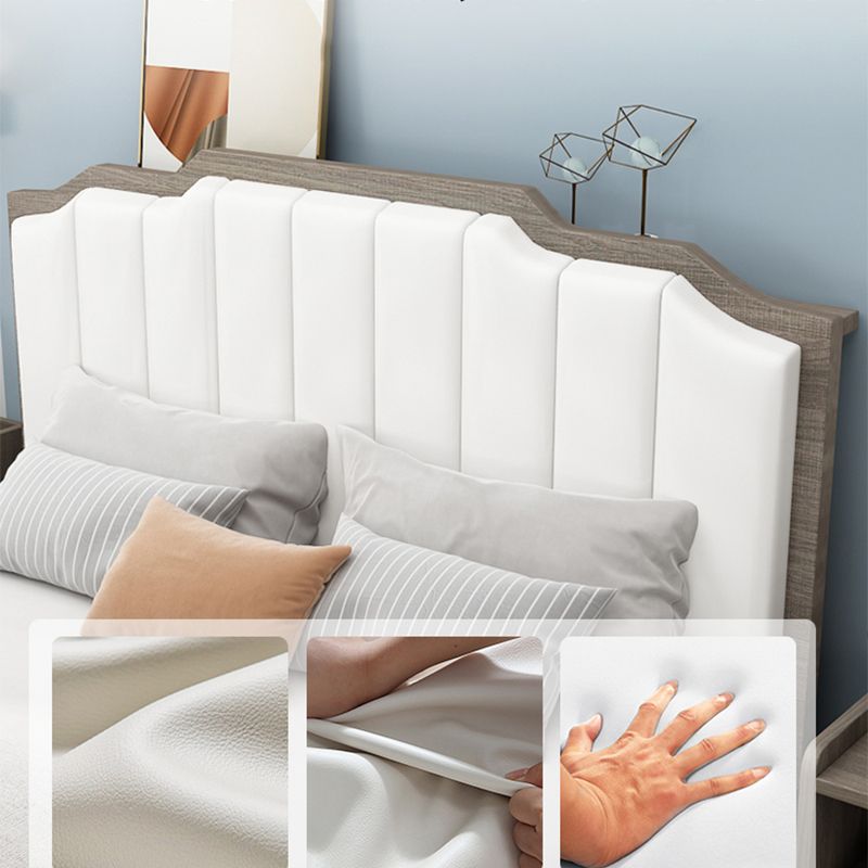 Upholstered Headboard Standard Bed Mattress Included Bed Frame with Legs