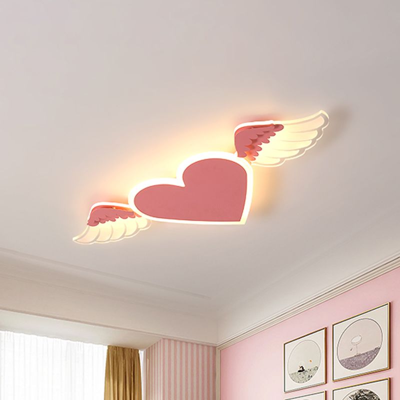 LED Weiß/Rosa Herz schließen an Deckenlampe Kinder Metall Flush Decke Licht in Warm/Weißes Licht