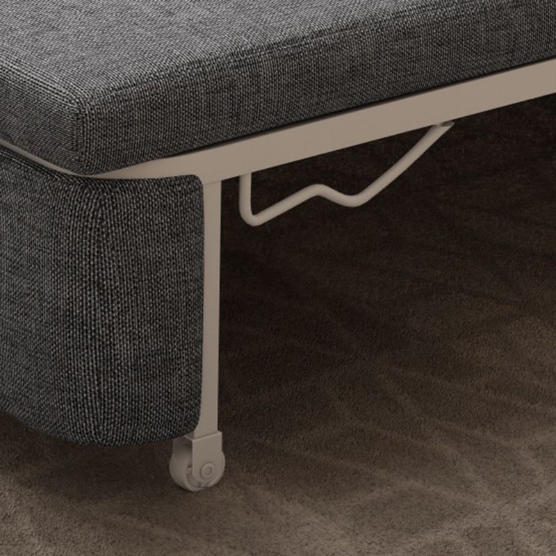 Contemporary Linen Square Arm Sofa Bed Foldable Standard Sofa for Living Room