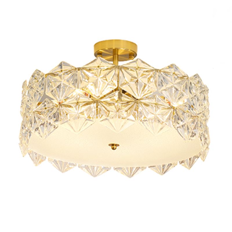 Plafon de forme ronde Mount de chasse moderne en fer moderne avec abat-jour en verre pour étudier