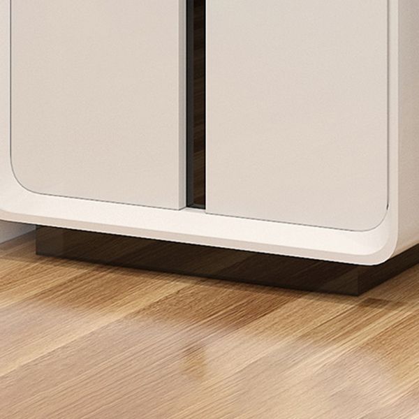 Modern Rectangle Bar Table Artificial Wood Base with Wine Cabinet for Living Room