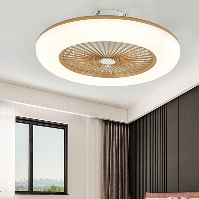 Kreisförmige Wohnheimzimmer LED Deckenlüfter Beleuchtung Metallmakaron unsichtbarer Blüterhalterung