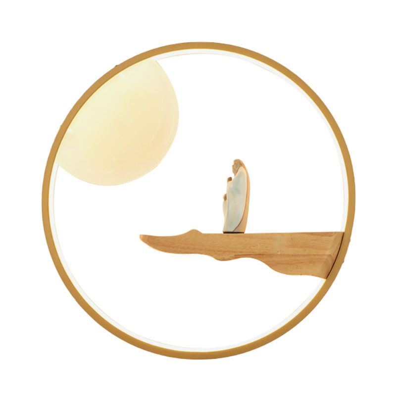 Penseur Salle d'étude Mur Murale Lauche de style chinois LED LED MUR ÉCLAINEMENT EN NOIR / BEIGE