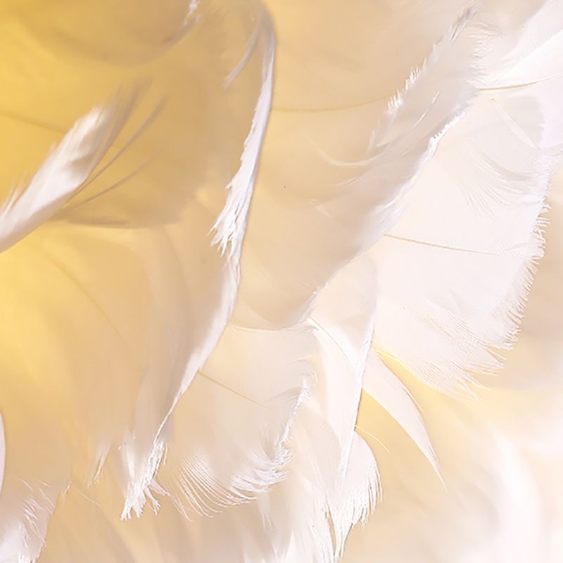 Nordic Modern Modern LED Feather Chandelier Pendant Light Hanging Lightture pour chambre à coucher
