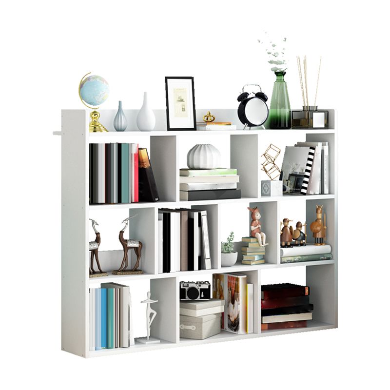 Open Wooden Bookcase Modern Home Living Room Lattice Bookshelf