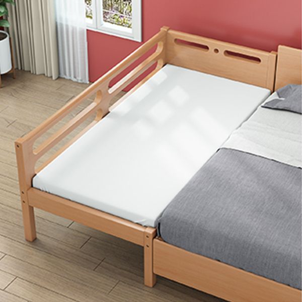 Natural Contemporary Solid Wood Nursery Bed with Guardrail for Bedroom