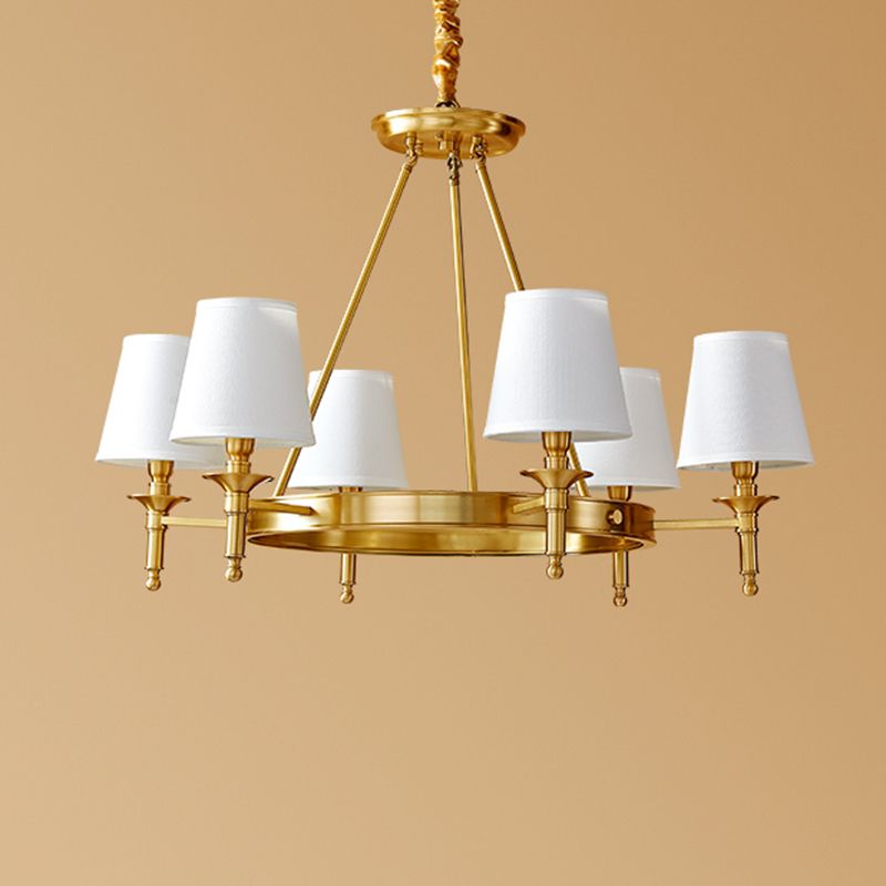 Gold Wagon Wheel Chandelier Light Fixture Traditional Metal Living Room Ceiling Pendant