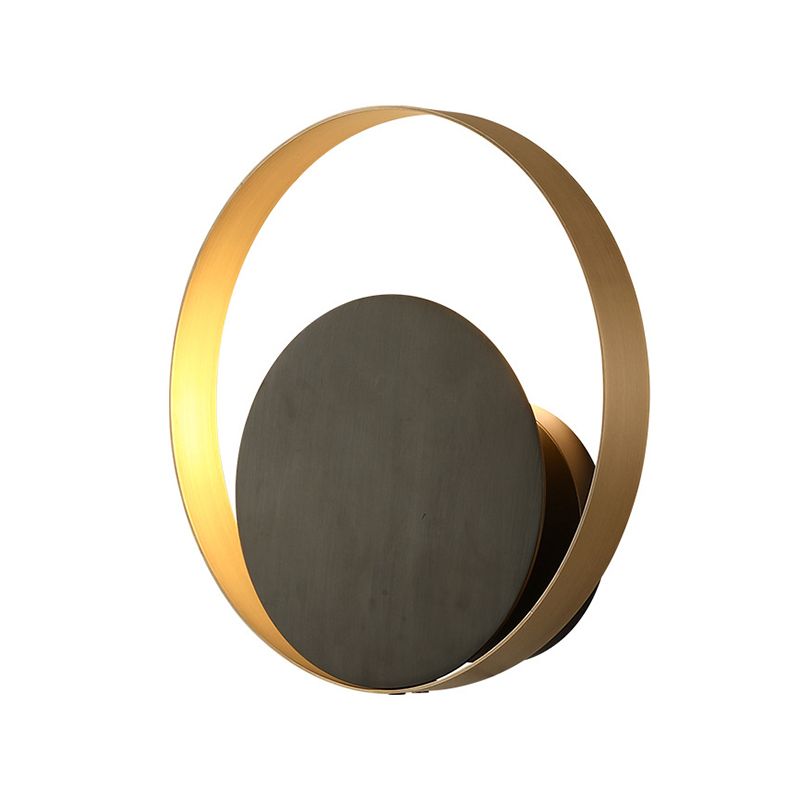 Metallic Orbit Sconce Light Simplicity Single Light Golden Wall Mounted Lighting