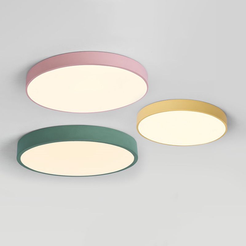 1-Light Round Shade Flush Mount Modern Simple Style Flush Mount Ceiling Light Fixtures