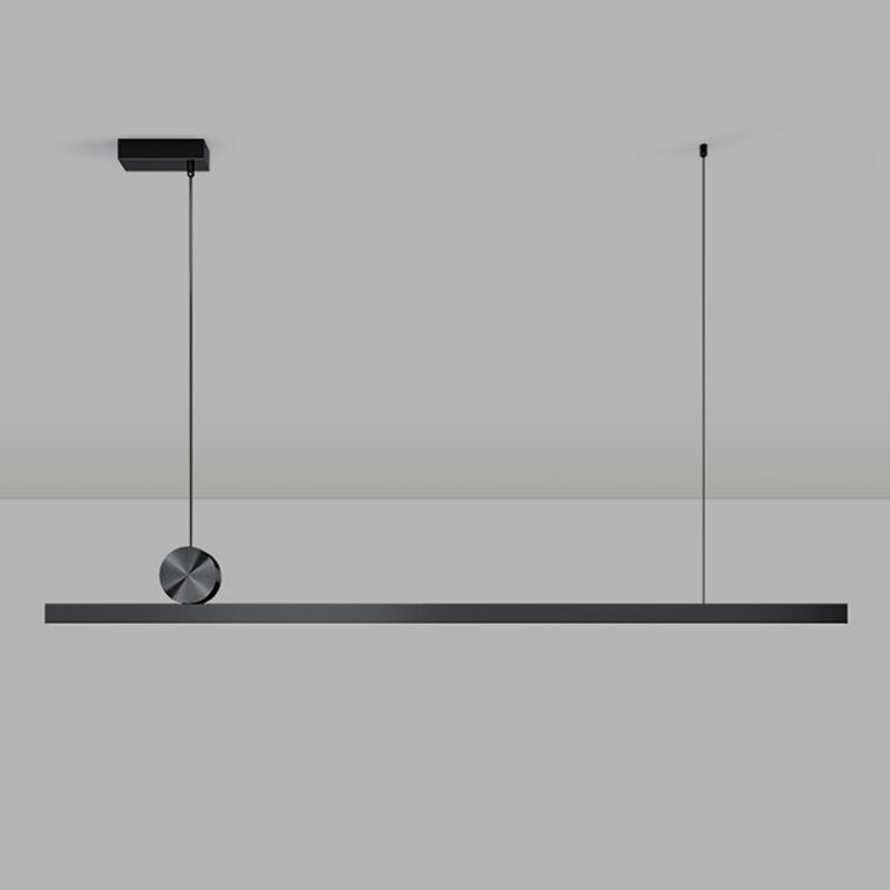 Black Modern LED Island Lighting Linear Aluminum Chandelier Light Fixture for Dining Room