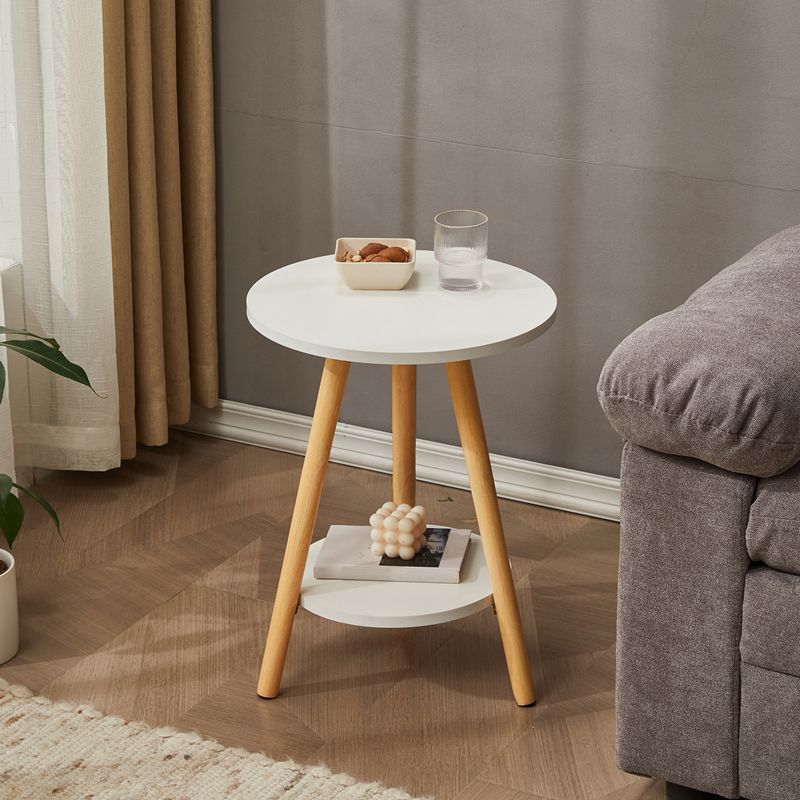 Traditional Style Cocktail Table Artificial Wood White/yellow/natural Color Coffee Table