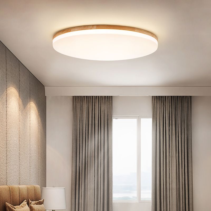 Minimalistische LED-inbouwcirkellamp Houten inbouwplafondlamp voor slaapkamer