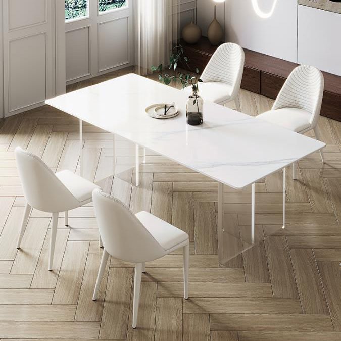 Contemporary Sintered Stone Dining Round Table Set 1/3/4/5 Pieces Dining Set