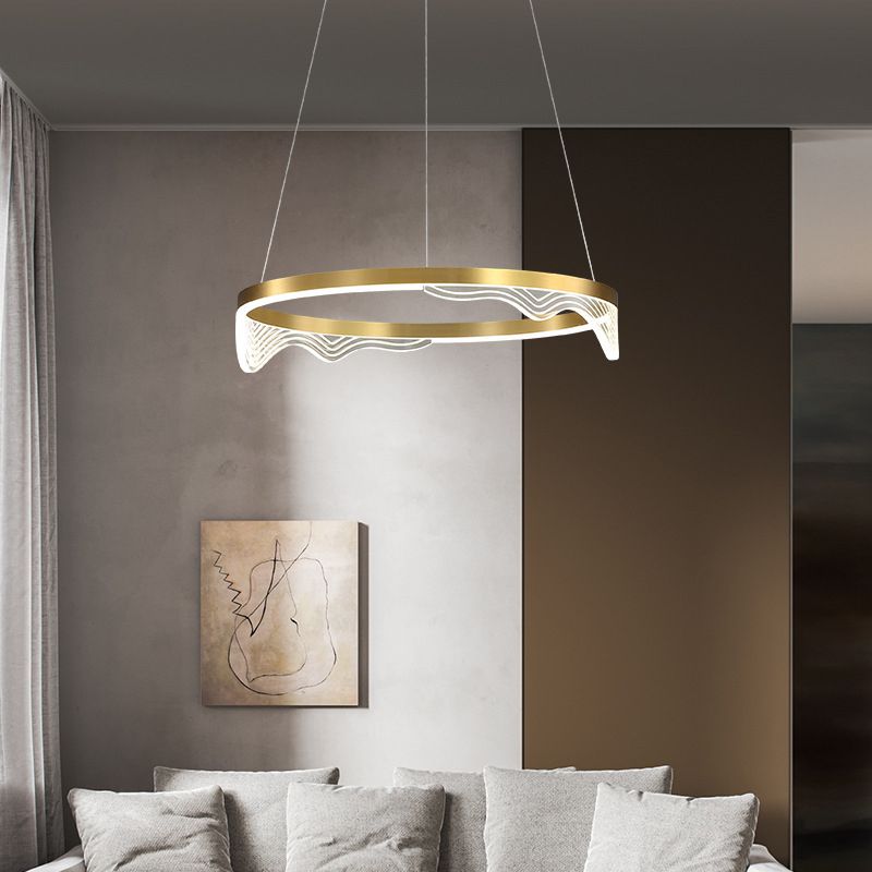 Modern Luxury Style Orbicular Pendant Lighting Fixtures Metal Hanging Light Kit for Living Room
