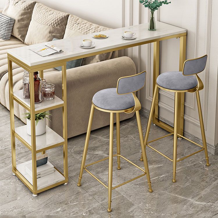 Glam Bar Stool and Table Set 1/2/3 Pieces Pub Table Set for Dining Room
