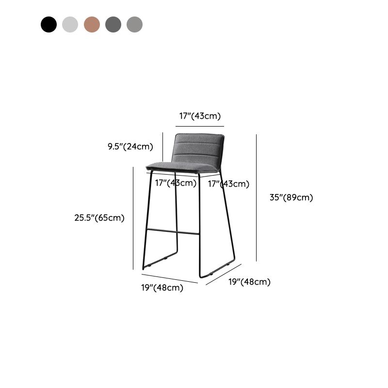 Modern Style Square Seat Barstool Pu Leather Counter Bar Stool with Metal Legs for Home