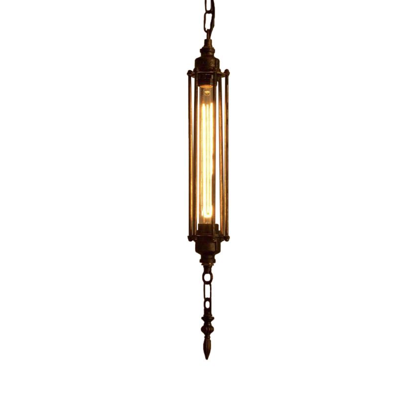 1 Kopfhänger Beleuchtung mit Drahtwache Schmiedeeisen Bauernhaus Style Restaurant Mini Hanging Fixture in Rost
