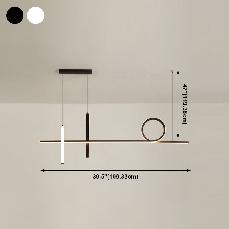 LED einfache Anhängerlampe Küche Esszimmer Moderne Kronleuchterleuchte Moderne Streifenleuchte