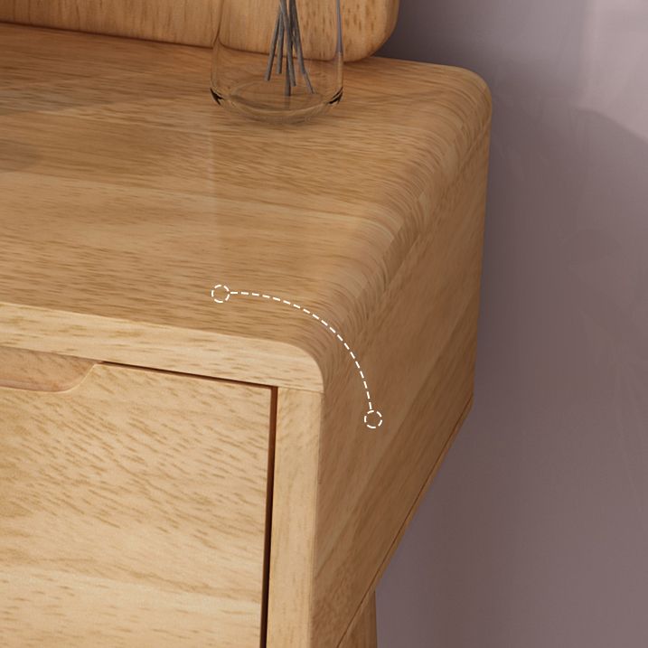 Scandinavian Makeup Vanity Desk Table in White and Brown for Bedroom
