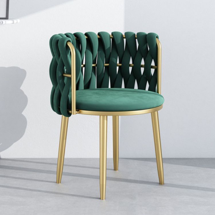Velvet Upholstered Dining Chair Modern Furniture in Matte Finish for Indoor