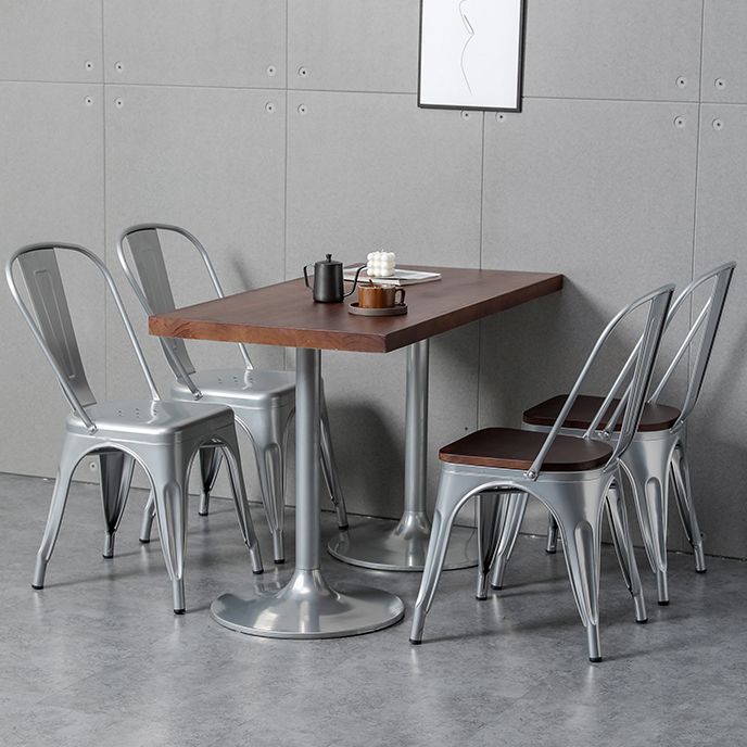 Industrial Dining Room Table Pine Solid Wood Table with Metal Base for Home Kitchen Dinner