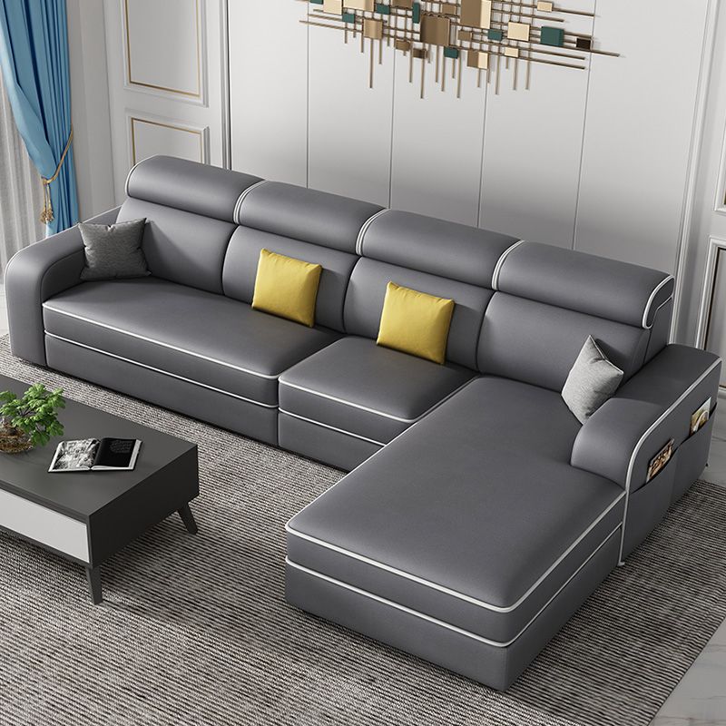 Contemporary High Back Sectionals 29.53" Square Arm Sofa with Storage