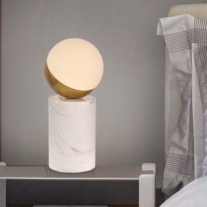 Modernismus sphärische Aufgabenbeleuchtung weißes Glas 1 Kopf Wohnzimmer kleiner Schreibtischlampe