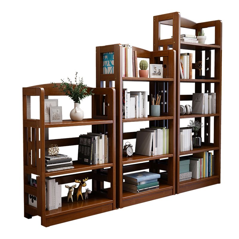 Contemporary Standard Bookshelf Wooden Open Back Bookcase with Shelves