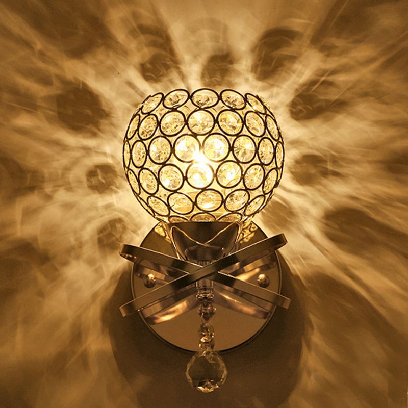 Éclairage d'applications à balle pour la chambre à coucher d'une lumière antique Éclairage mural en cristal clair