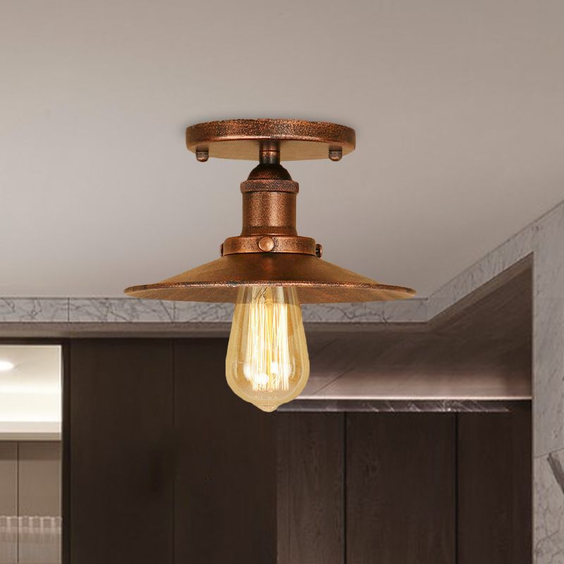 Loft soucoupe Semi-encastré, éclairage de plafond métallique à 1 ampoule, noir/blanc, pour cuisine