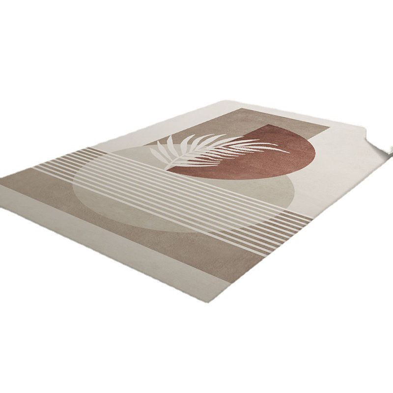 Simple Light Carpet Colored Block Area Carpet Polyester Non-Slip Pet Friendly Rug
